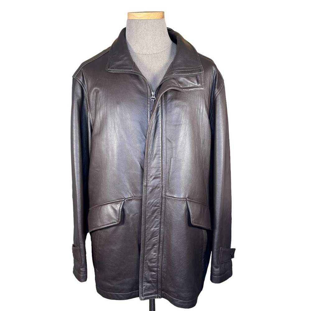 Daniel Cremieux Collection Men’s Brown Lamb Skin Coat with Removable Lin…